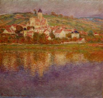 Vetheuil, Pink Effect Artwork by Claude Oscar Monet
