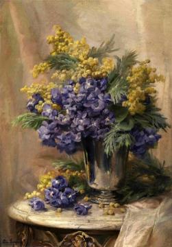 Still Life with Flowers Artwork by Leo Louppe