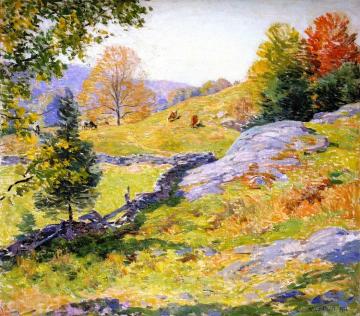 Hillside Pastures Artwork by Willard Leroy Metcalf