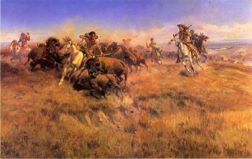 Running Buffalo Artwork by Charles Marion Russell