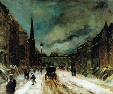 Street Scene With Snow Artwork by Robert Henri