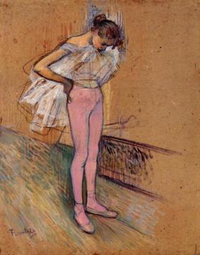 Dancer Adjusting Her Tights Artwork by Henri de Toulouse-Lautrec