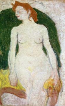 Nude On A Green Armchair Artwork by Louis Valtat