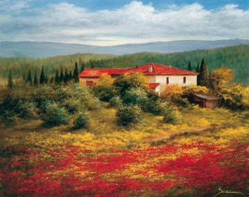 Landscape With Poppies Artwork by Heinz Scholnhammer