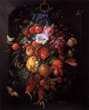 Festoon of Fruit and Flowers Artwork by Jan Davidsz De Heem