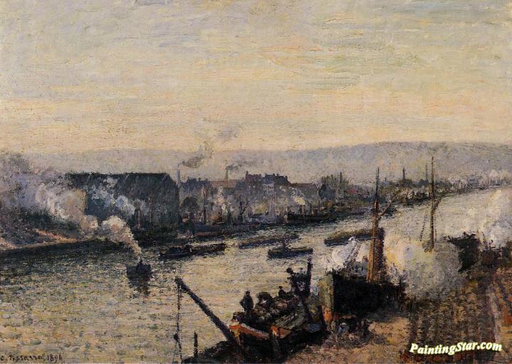 The Port of Rouen, Saint-Sever Artwork by Camille Pissarro