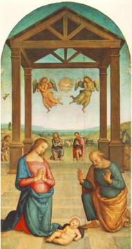 St Augustin Polyptych: The Presepio Artwork by Pietro Perugino