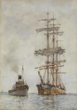 Towing Artwork by Henry Scott Tuke