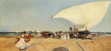 Arrival of the Boats Artwork by Joaquin Sorolla y Bastida