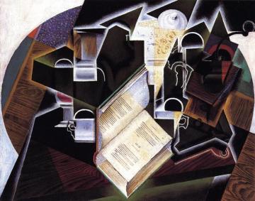 Book, Pipe And Glasses Artwork by Juan Gris