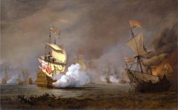 Sea Battle Of The Anglo-dutch Wars Artwork by Willem van de Velde the Younger