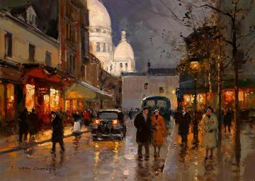 Place Du Tertre, Sacre Coeur Artwork by Edouard Léon Cortes
