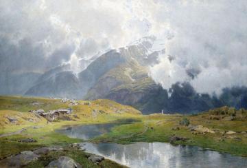 Mountain Landscape Artwork by Carl Julius Emil Ludwig