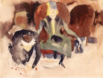 Scene after Georges Stabs Himself with the Scissors Artwork by Charles Demuth