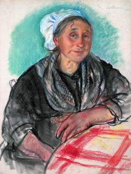 Breton Woman Artwork by Zinaida Serebriakova