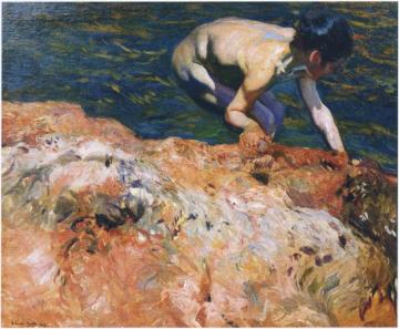 Looking for Shellfish Artwork by Joaquin Sorolla y Bastida