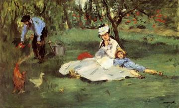 The Monet Family in the Garden Artwork by Edouard Manet
