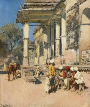Portico Of A Mosque, Ahmedabad Artwork by Edwin Lord Weeks