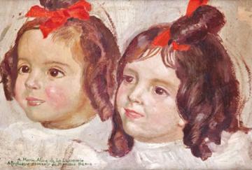 Portrait Of Two Girls Artwork by Maurice Denis