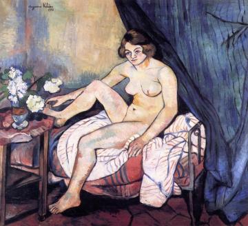Nude Seated On A Bed Artwork by Suzanne Valadon