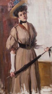 Woman with Umbrella Artwork by Valentin Serov