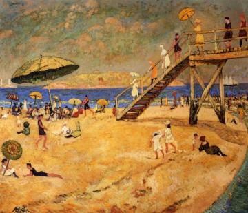 Bathing Beach, Gloucester Artwork by Richard Haley Lever
