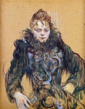 Woman With A Black Boa Artwork by Henri de Toulouse-Lautrec