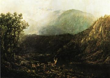 Deer In Landscape Artwork by William Louis Sonntag