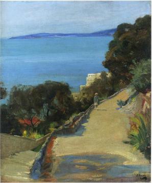 The Garden At Cap D' Ail Artwork by Sir John Lavery