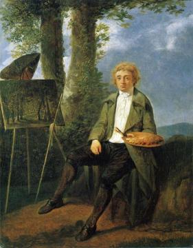 Conrad Gessner in a Landscape Artwork by Jacques Sablet