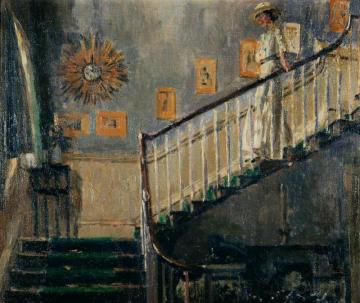 Ethel Sands Descending The Staircase At Newington Artwork by Walter Richard Sickert