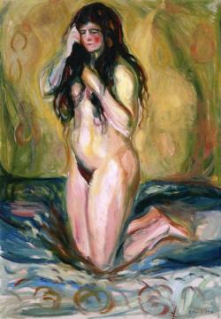 Kneeling Nude Artwork by Edvard Munch
