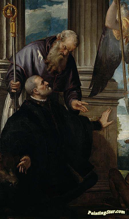 Saint Anthony Abbot As Patron Of A Kneeling Donor Artwork by Paolo Veronese