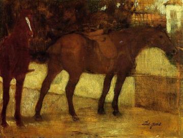 Study of Horses Artwork by Edgar Degas