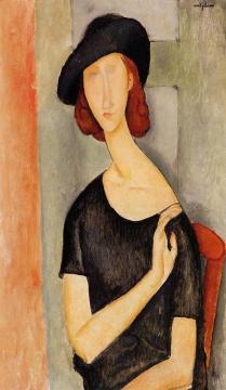 Jeanne Hebuterne in a Hat Artwork by Amedeo Modigliani