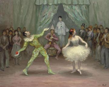 Harlequin And Colombine Artwork by Marcel Dyf