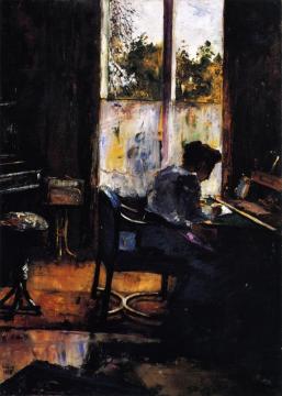 Woman At A Desk Artwork by Lesser Ury