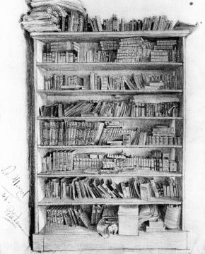 Dr Puhlmann's Bookcase Artwork by Adolph von Menzel