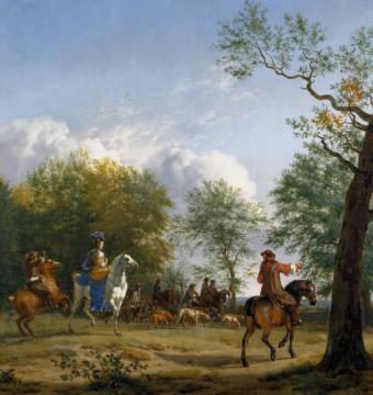 A Hawking Party Setting Out Artwork by Adriaen van de Velde