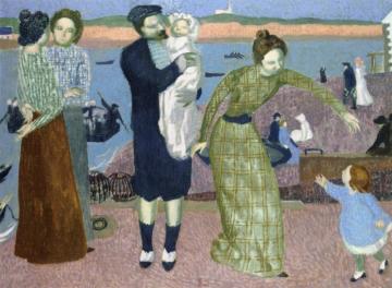 Parisians At The Seaside, Evening Artwork by Maurice Denis