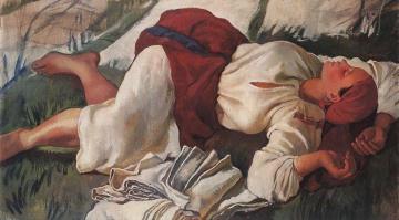 Sleeping Peasant Artwork by Zinaida Serebriakova