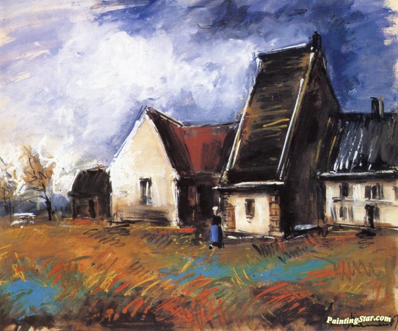 Thatch Roofed House Artwork by Maurice De Vlaminck