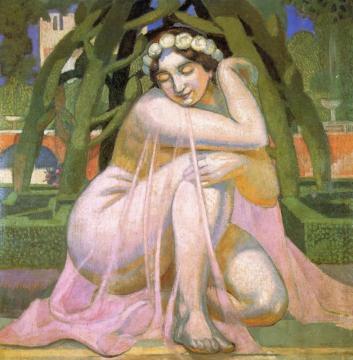 Woman With Floral Crown Artwork by Maurice Denis