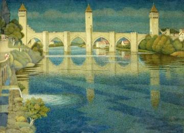 The Great Bridge At Cahors, France Artwork by Joseph Edward Southall