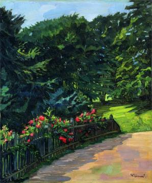 Rosebush Artwork by Wilhelm Trübner