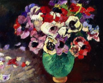 Anemones In A Green Vase Artwork by Louis Valtat