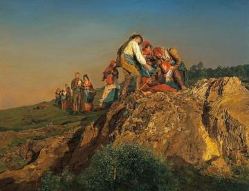 Interrupted Pilgrimage Artwork by Ferdinand Georg Waldmuller