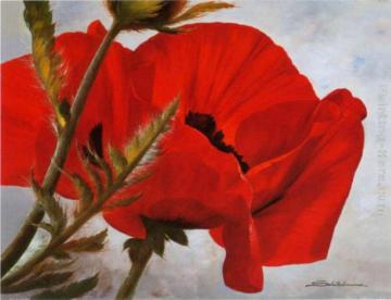 Red Poppy Artwork by Heinz Scholnhammer