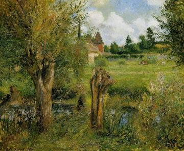 The Banks of the Epte at Eragny Artwork by Camille Pissarro