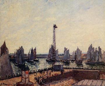 The Inner Port and Pilots Jetty, Le Havre Artwork by Camille Pissarro